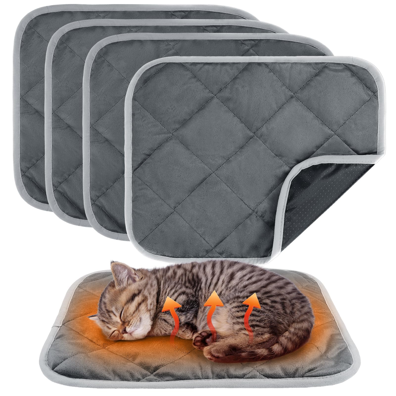 MEWTOGO self-warming cat bed mat angled view shows cozy warmth without electricity