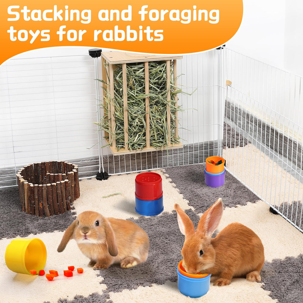 MEWTOGO stacking cups rainbow stacked demonstrates compact storage and multi-size play