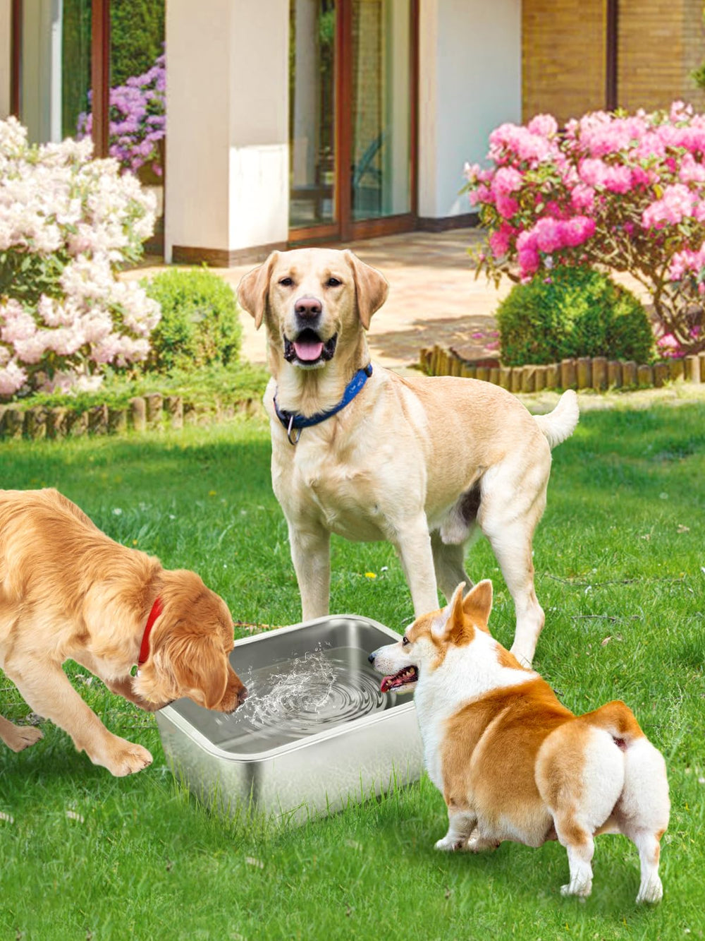MEWTOGO stainless steel dog bowl close-up shows rust-proof durable surface