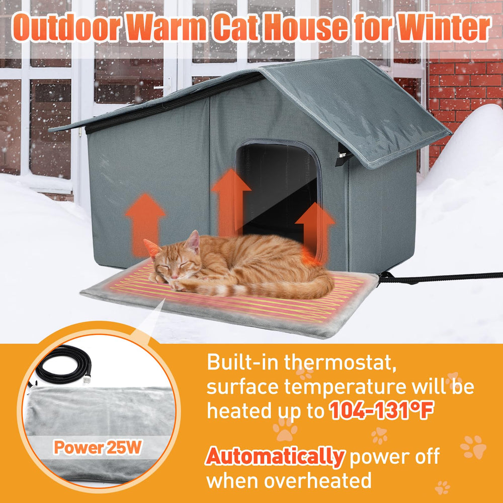 MEWTOGO thermostatic heating pad 25W keeping cats warm with auto shut-off