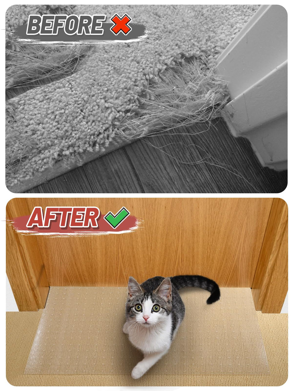 MEWTOGO transparent floor protector closeup shows discreet protection