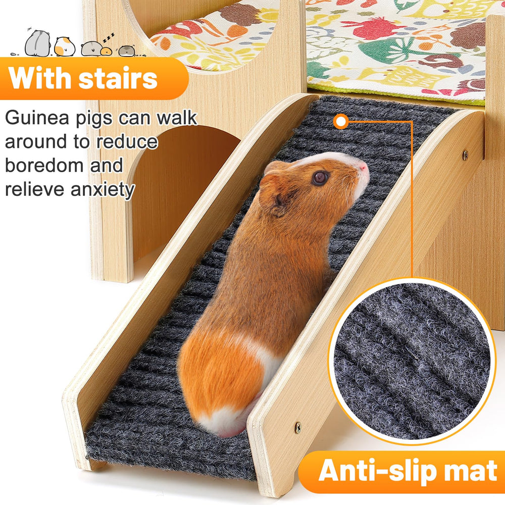 MEWTOGO guinea pig castle interior with multiple tunnels offers cozy retreats.