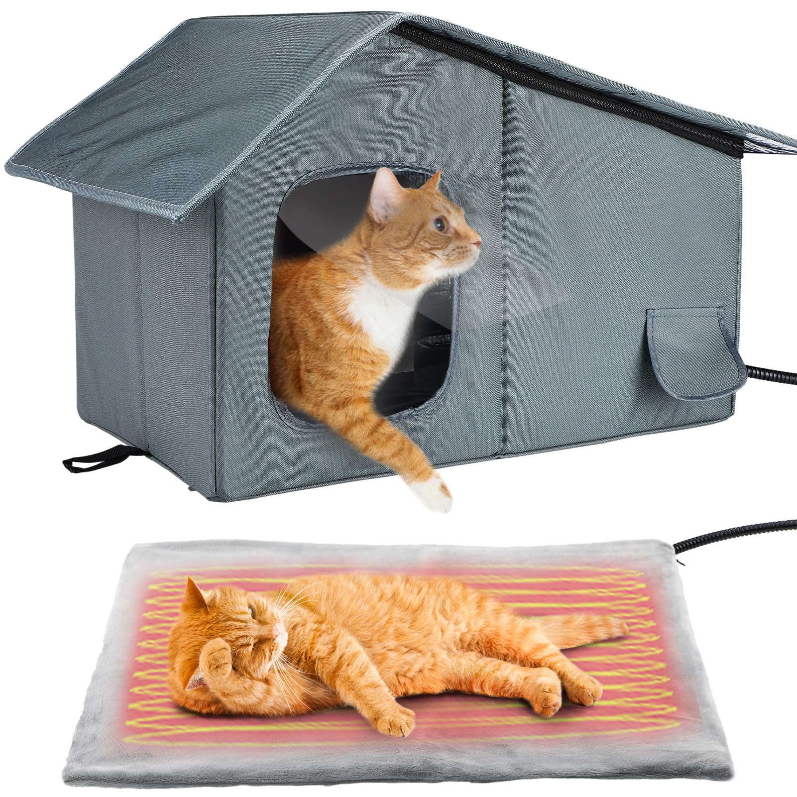 MEWTOGO weatherproof cat house roof providing rain protection for outdoor cats
