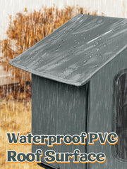 MEWTOGO weatherproof PVC roof resists wind and rain for cozy outdoors.