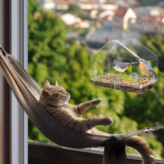 MEWTOGO window bird feeder roof design shields food from rain