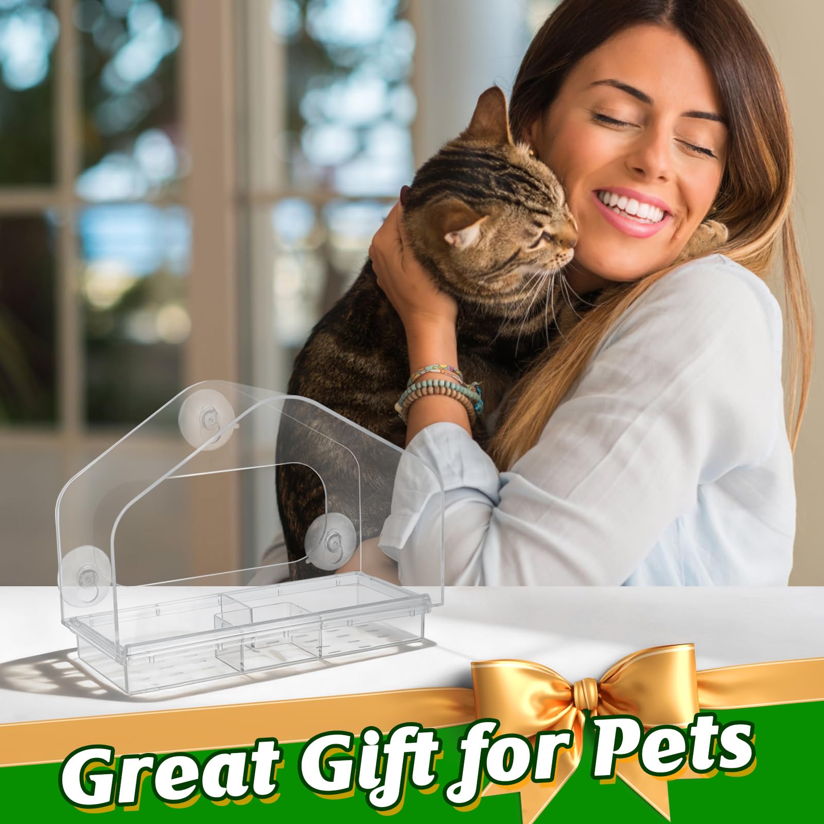 MEWTOGO feeder includes silicone strips for stable perches and safe feeding