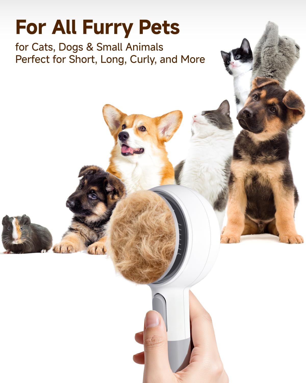 MEYCEMT pet brush stainless pins provide gentle grooming for sensitive skin