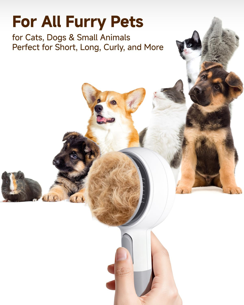 MEYCEMT pet brush stainless pins provide gentle grooming for sensitive skin