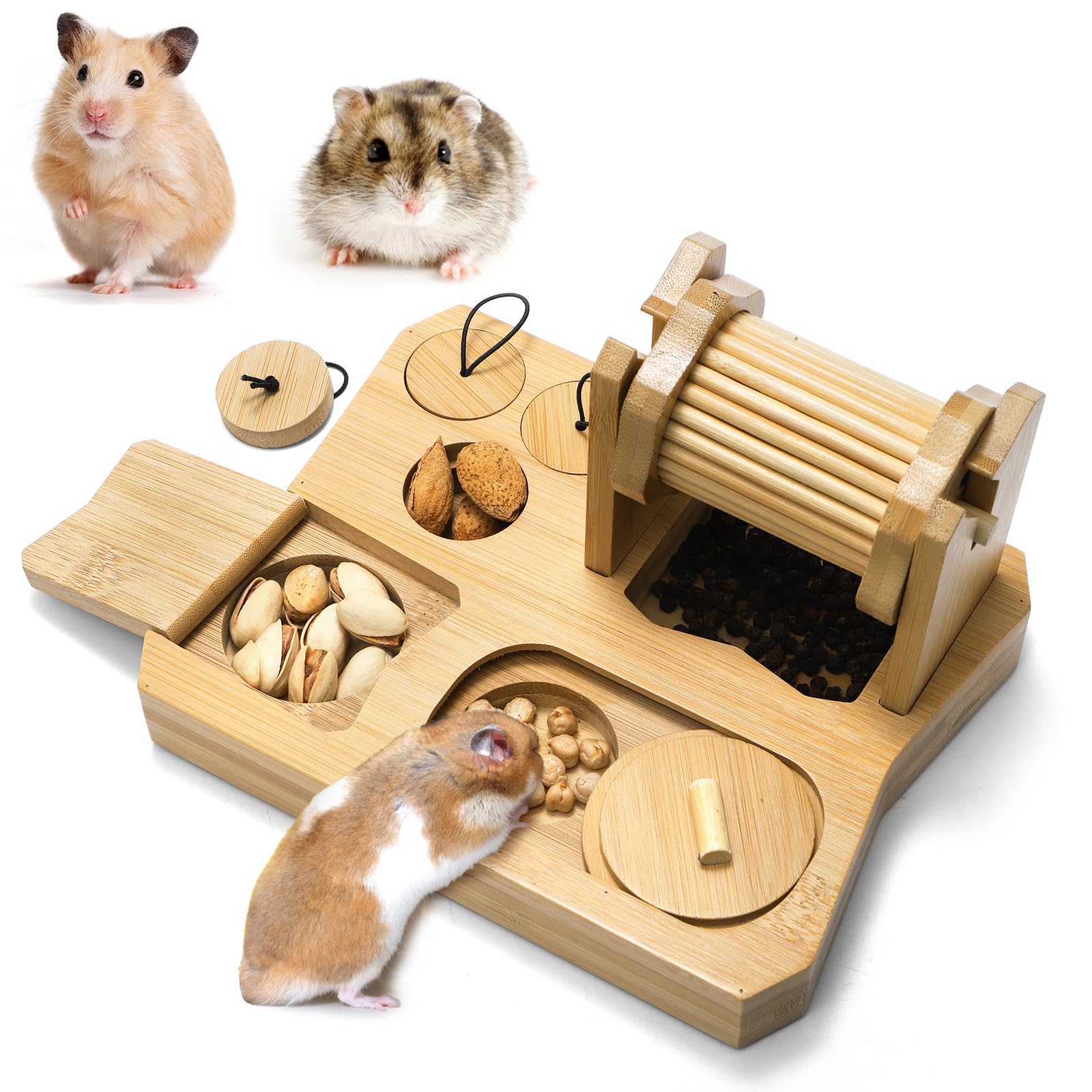Mezchi 6-in-1 foraging toy bamboo—exploration and enrichment in one