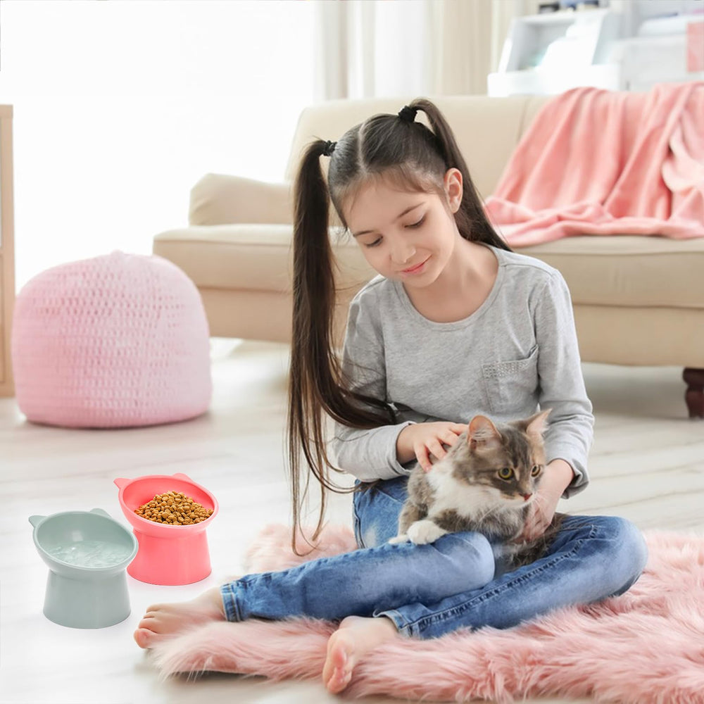 Mezchi easy-clean surface minimizes mess after daily cat meals.