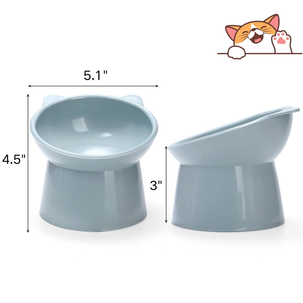 Mezchi 15-degree tilted bowls promote neck-friendly dining and easier swallowing.
