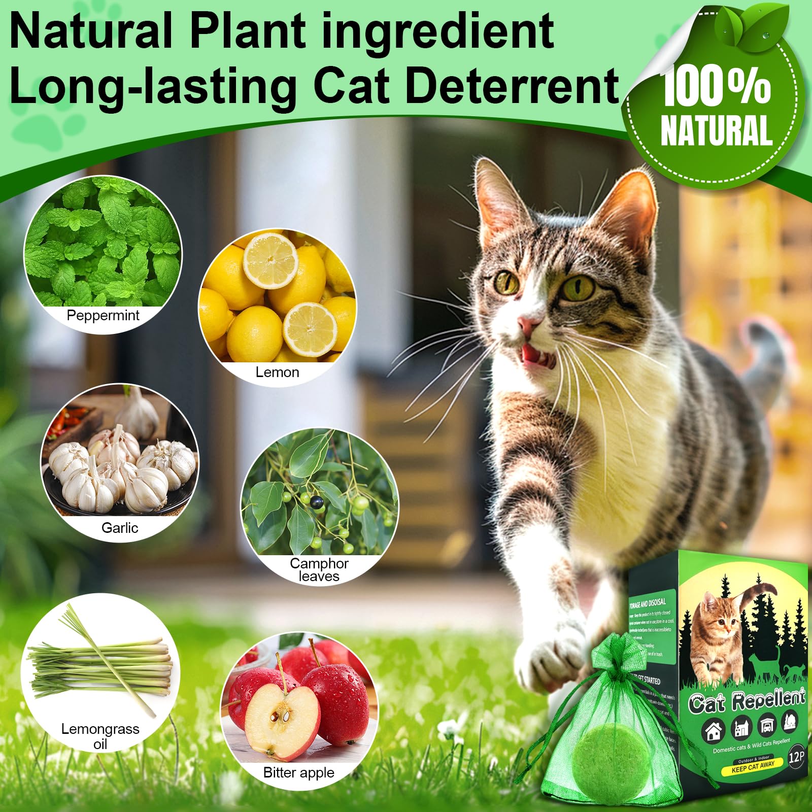 Mgkenk cat deterrent ball closeup showing essential oil scent