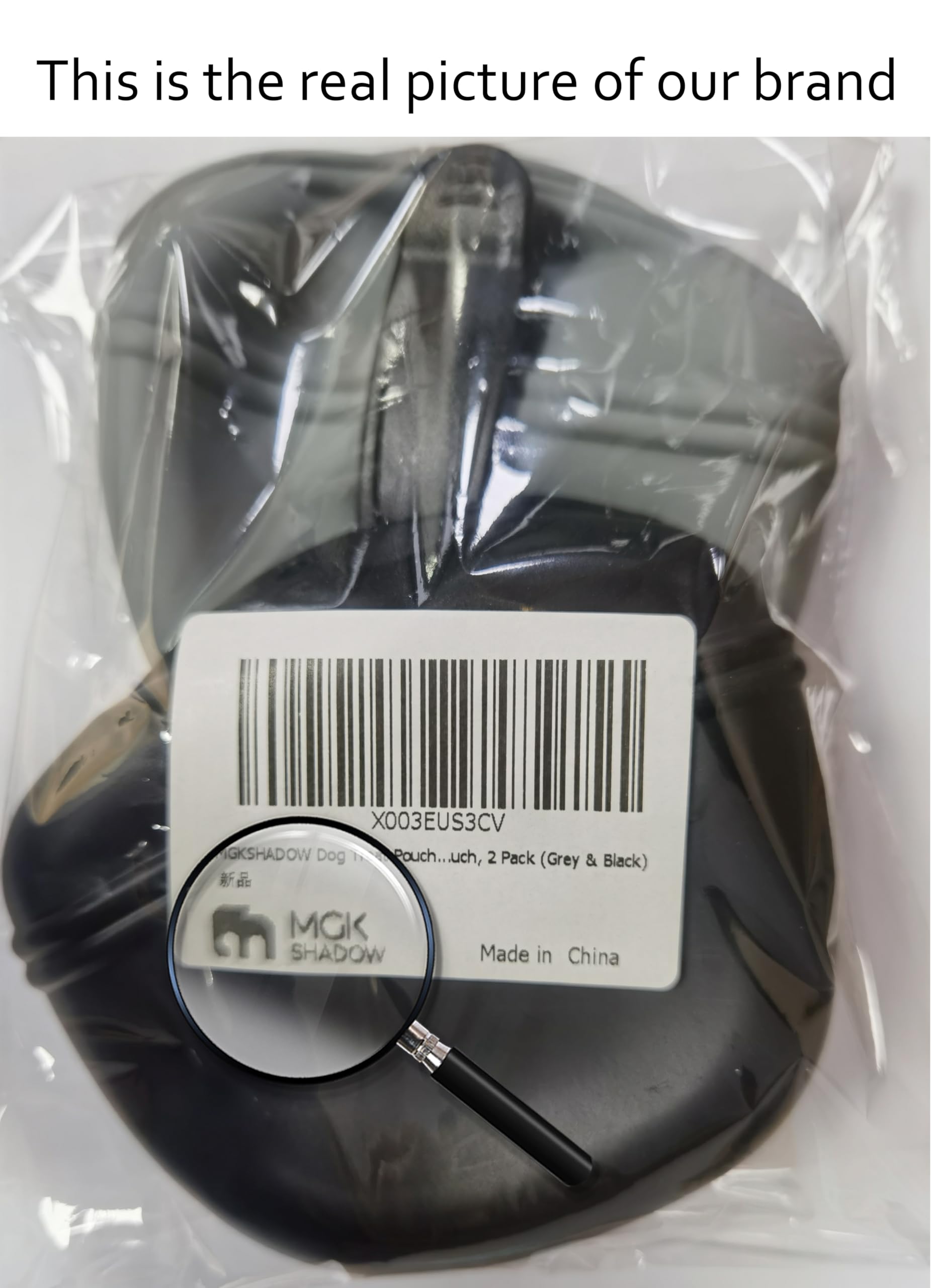 MGKSHADOW grey-black pouch side view highlighting spill-resistant design