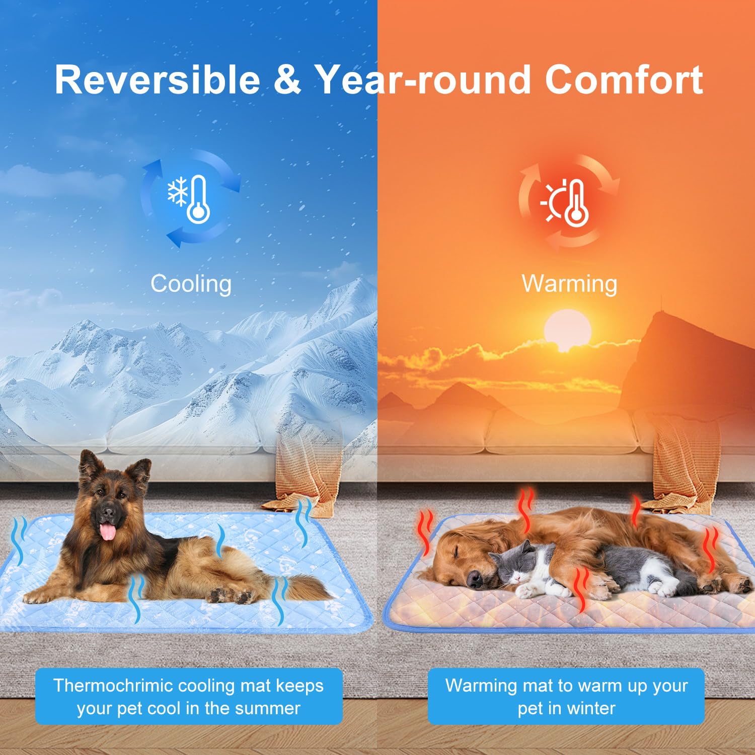 MH MYLUNE HOME dog cooling mat washable easy-clean surface simplifies upkeep after outdoor adventures.
