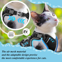 MHHYQF cat harness breathable mesh side view supports cool comfort.