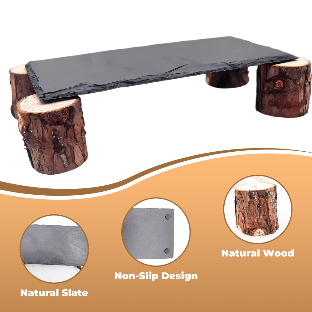 MHLLGN terrarium decor slate-rock complements enclosure while offering enrichment and hiding spots