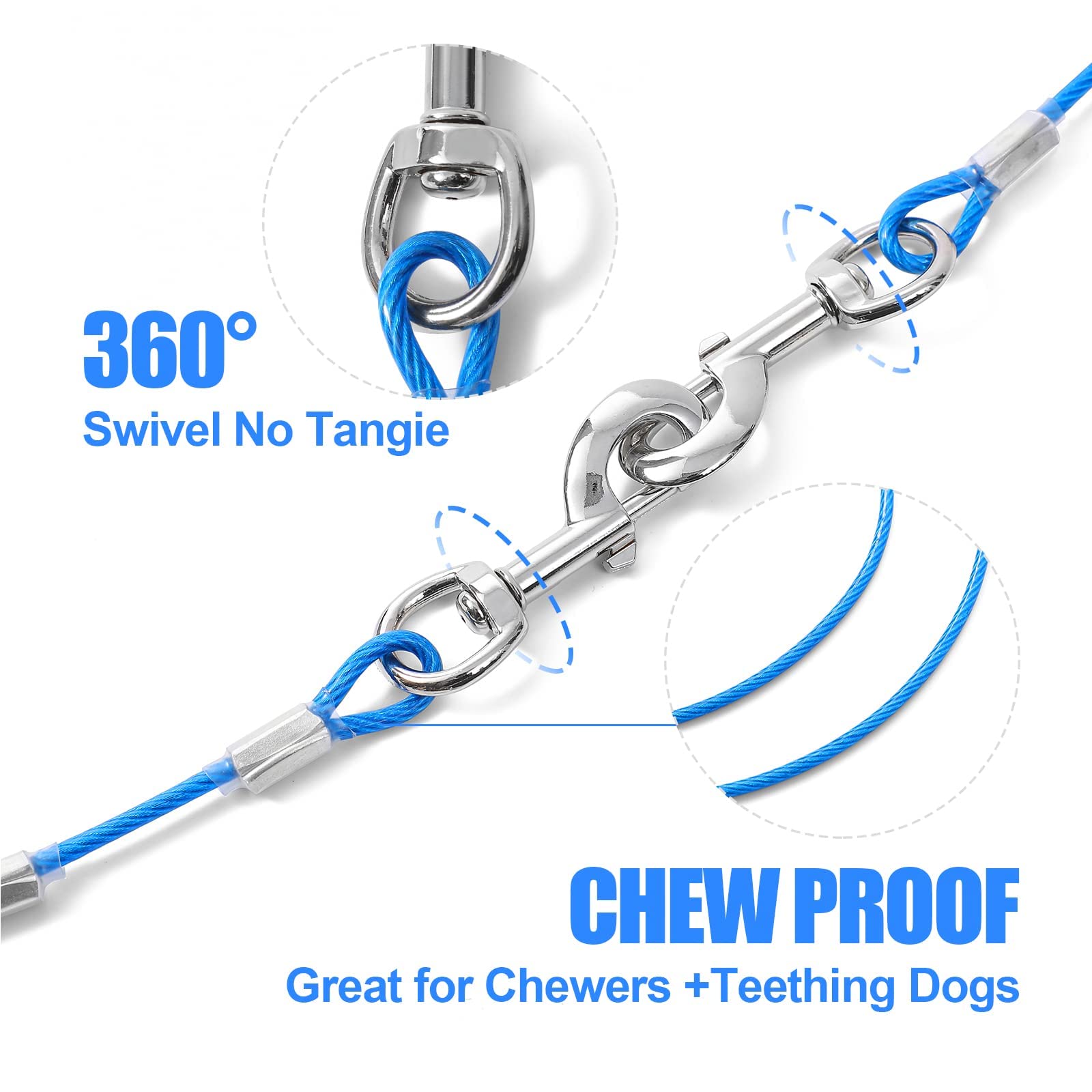 Mi Metty 360-degree swivel hook prevents tangling during walks