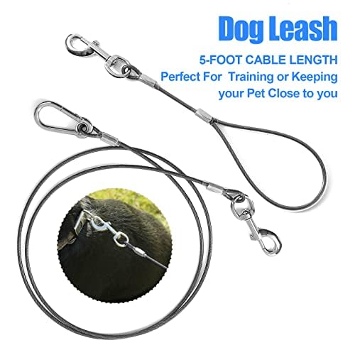 Mi Metty chew-proof cable leash close-up steel detailing for durability