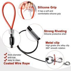 Mi Metty chew-proof dog leash close-up showing coated wire rope durability.
