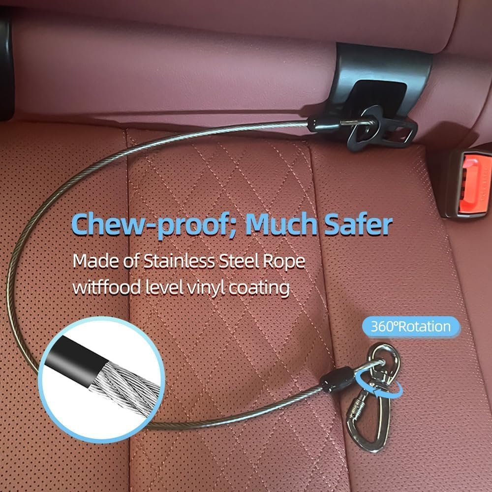 Mi Metty dog car seat belt chew-proof rope emphasizes lasting durability