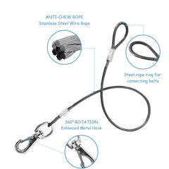 Mi Metty leash extension closeup demonstrates universal compatibility with collars and carriers