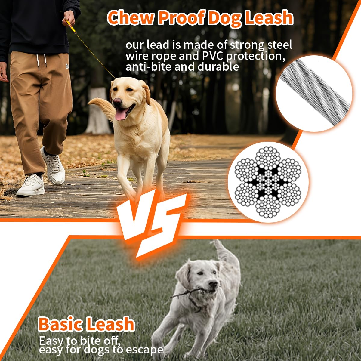 Mi Metty soft silicone orange handle offers comfortable grip on energetic dogs.