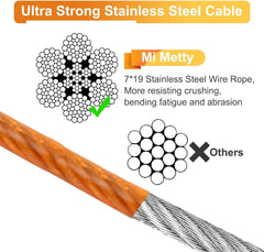 Mi Metty tie-out cable 20ft orange gives dogs more roaming room