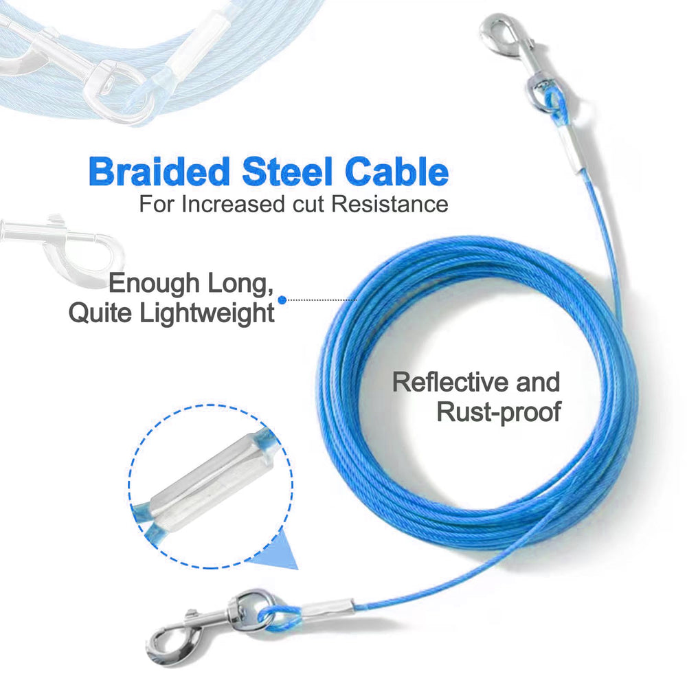 Mi Metty tie out cable collar attachment enables quick, secure hookup with your dog.
