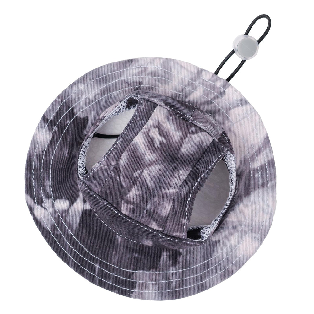 MIANHUATANG pet hat with ear holes on black small size for shade and comfort