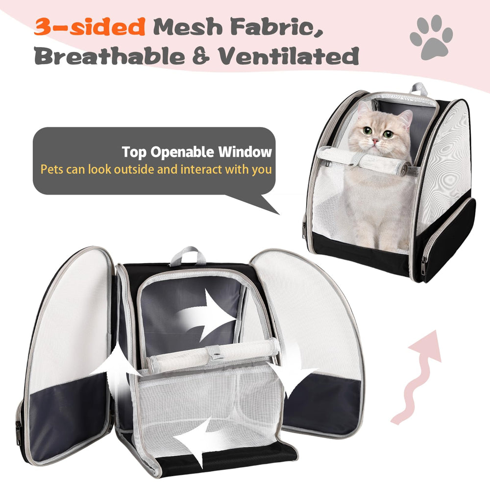 Miaoaws cat backpack carrier dimensions, fits small dogs and cats comfortably.