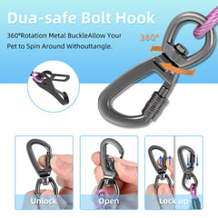 MiaoChuai chew-proof steel cable dog seat belt for durable restraint against persistent chewers