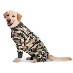 Miaododo Caomo recovery suit on dog wearing, highlighting four-legged coverage