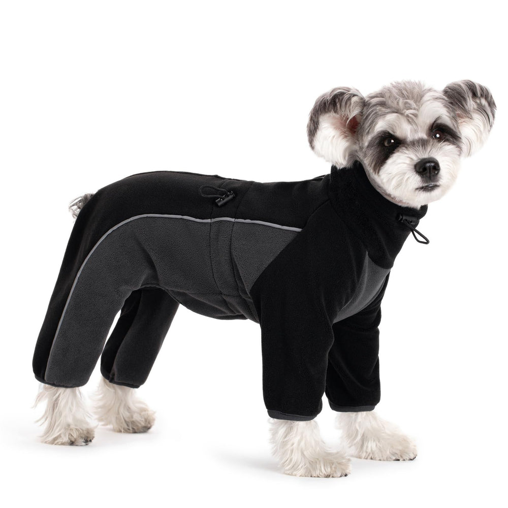 Miaododo fleece dog coat back zipper enables easy on-off in cold weather