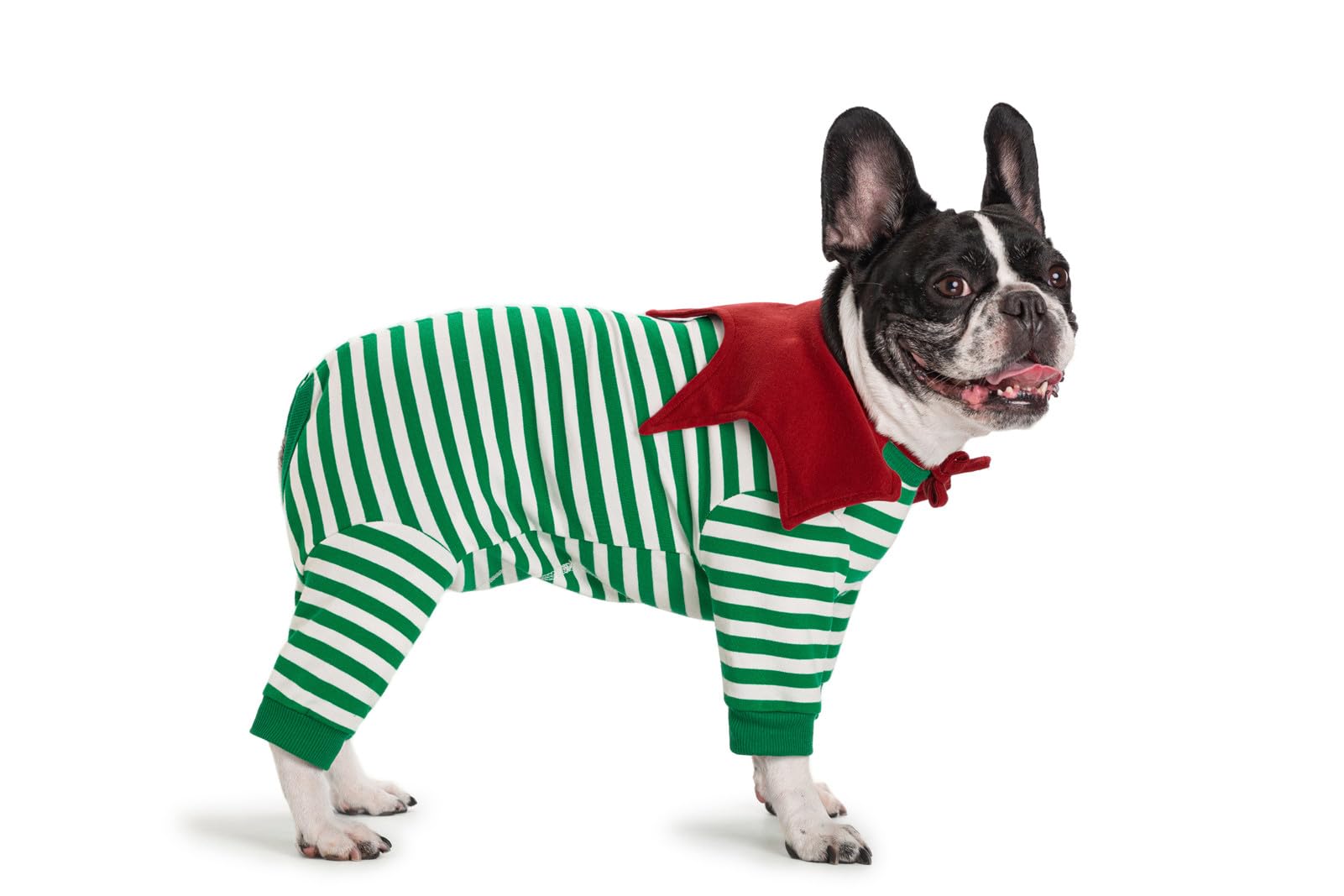 Miaododo striped recovery suit with bib for added coverage
