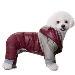 Miaododo Winter Dog Coat red XXL back view showing snug fit and comfort