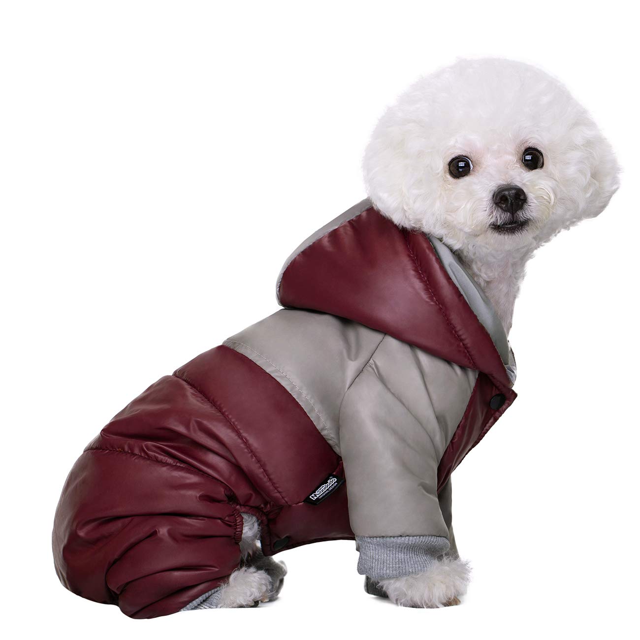 Miaododo Winter Dog Coat red XXL front view offering warmth and wind protection