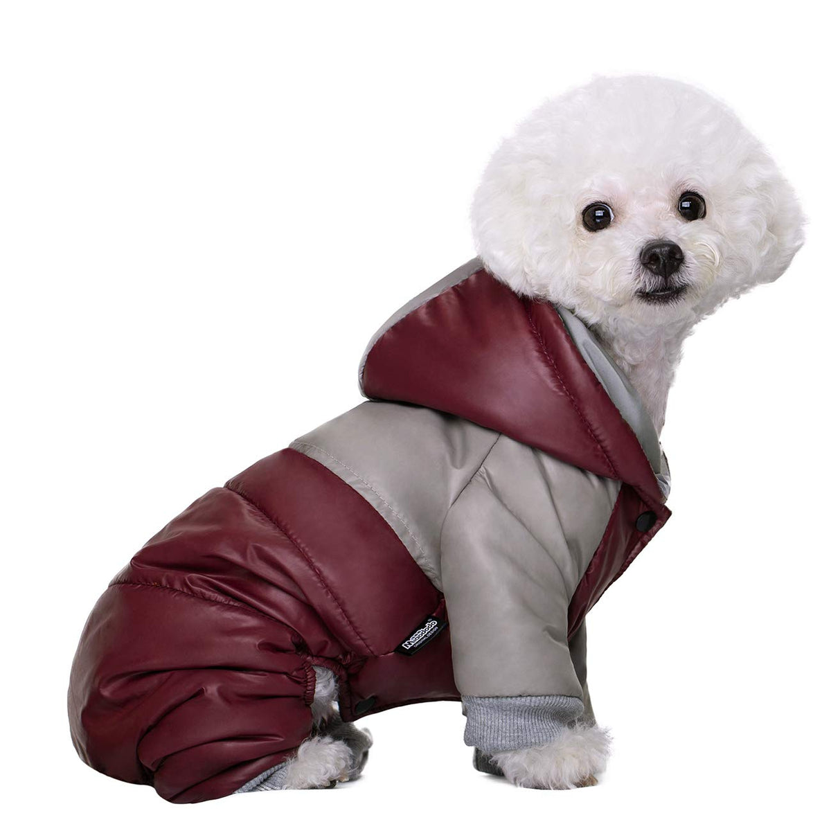 Miaododo Winter Dog Coat red XXL front view offering warmth and wind protection