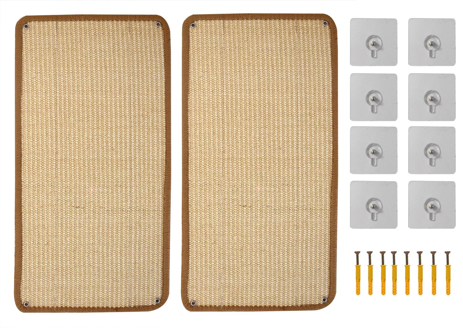 MIAOGE cat scratch mat wall-mounted beige closeup highlights durable sisal fibers.