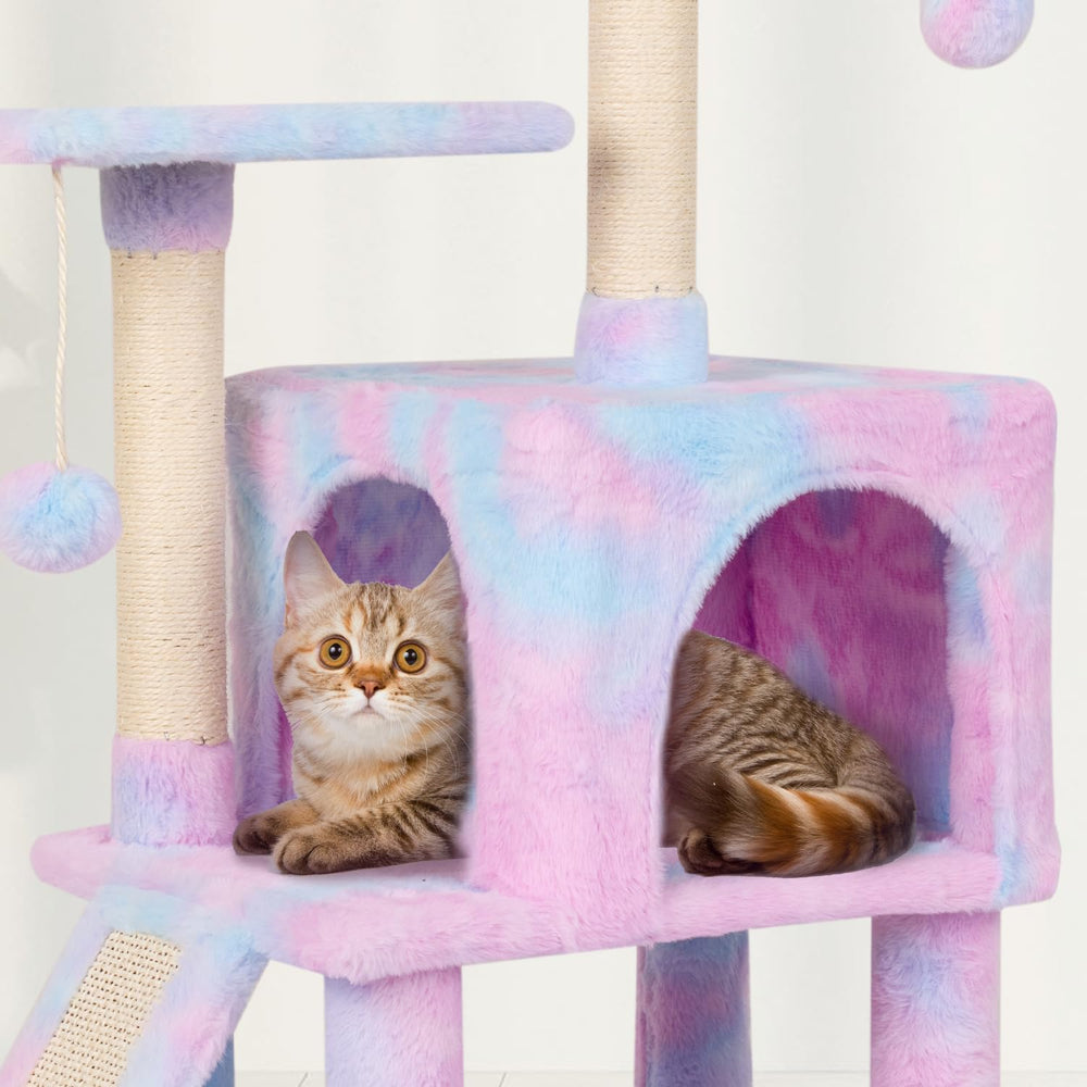 MIAO PAW Rainbow Cat Tree easy assembly with included tools.