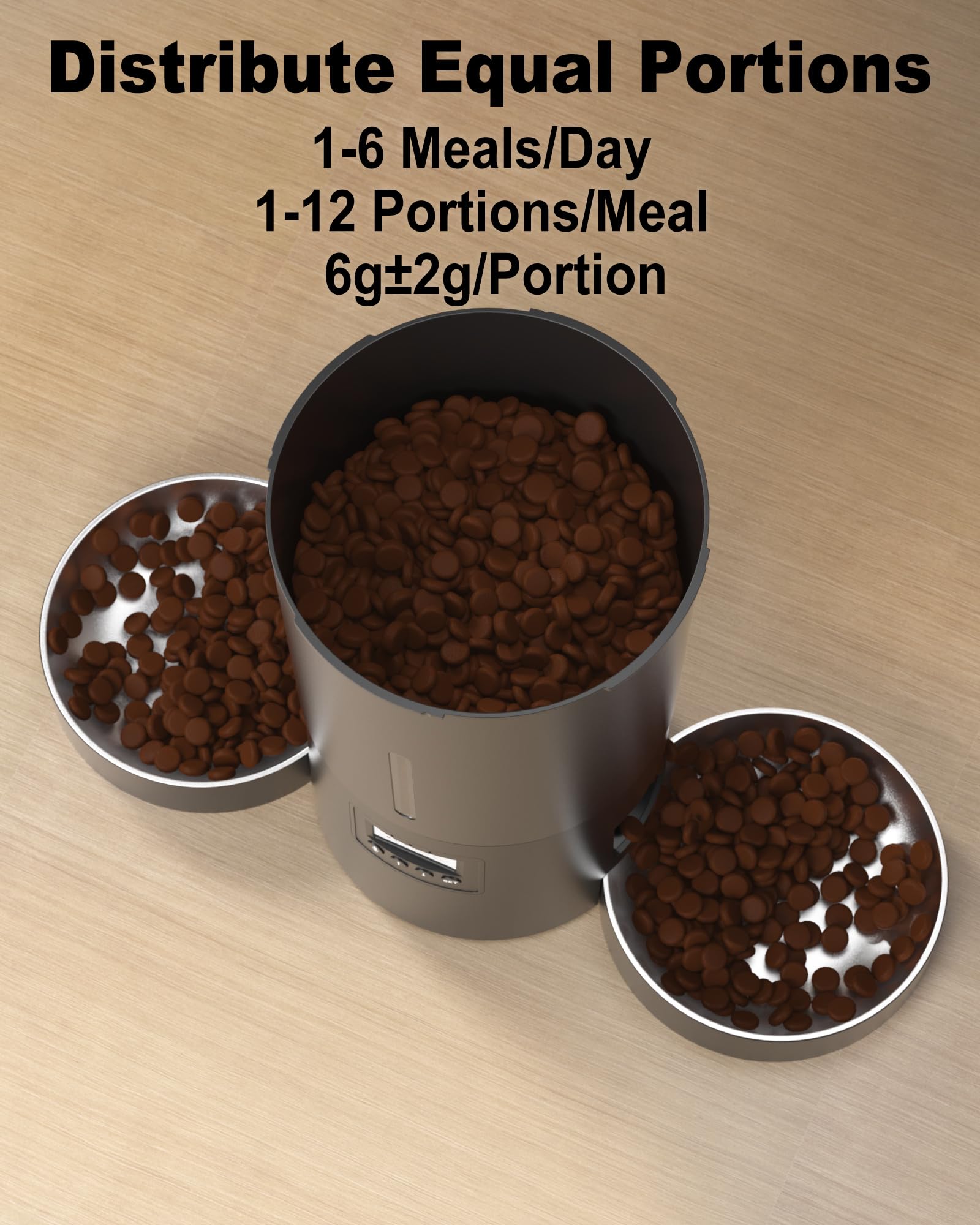 Miaosical 12-portion display illustrating precise portions per meal.
