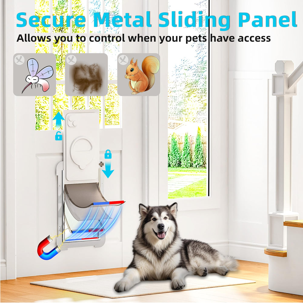 MIAOTONG-3-flaps-insulated-design protects home from drafts while pets pass freely.