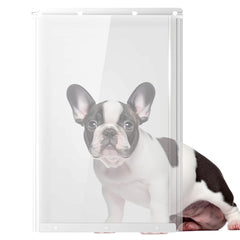MIAOTONG dog door flap 10-5x15 clear closeup highlights durable weather-ready vinyl.