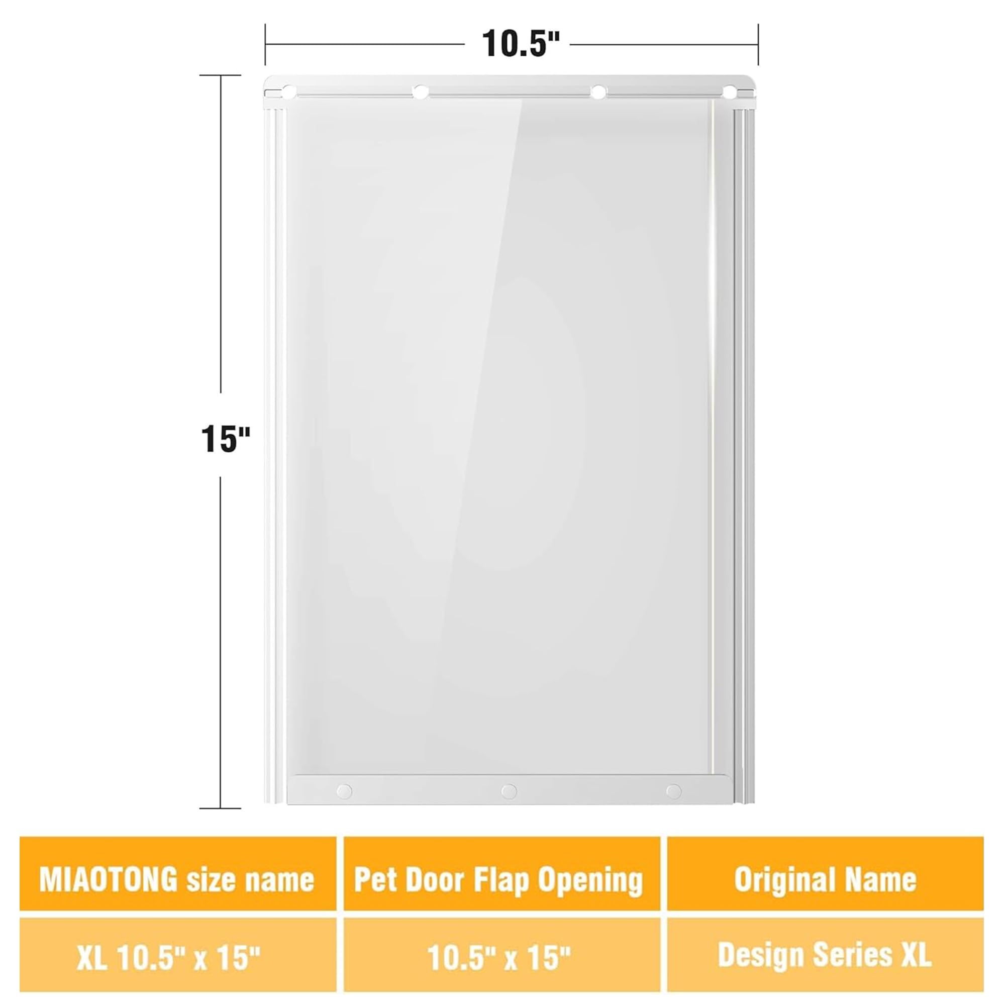MIAOTONG dog door flap 10-5x15 installation guide demonstrates easy setup.