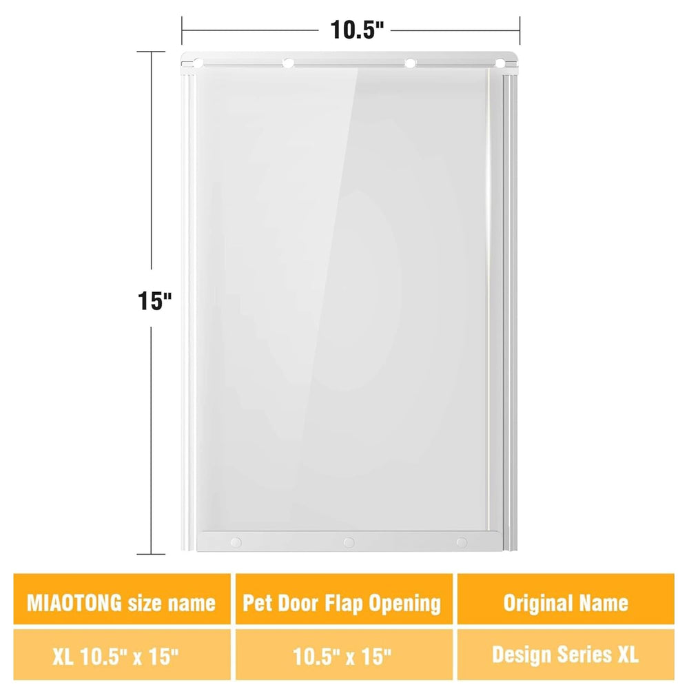 MIAOTONG dog door flap 10-5x15 installation guide demonstrates easy setup.