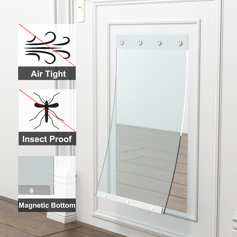 MIAOTONG dog door flap weather-resistant vinyl lasts seasons with repeated use.
