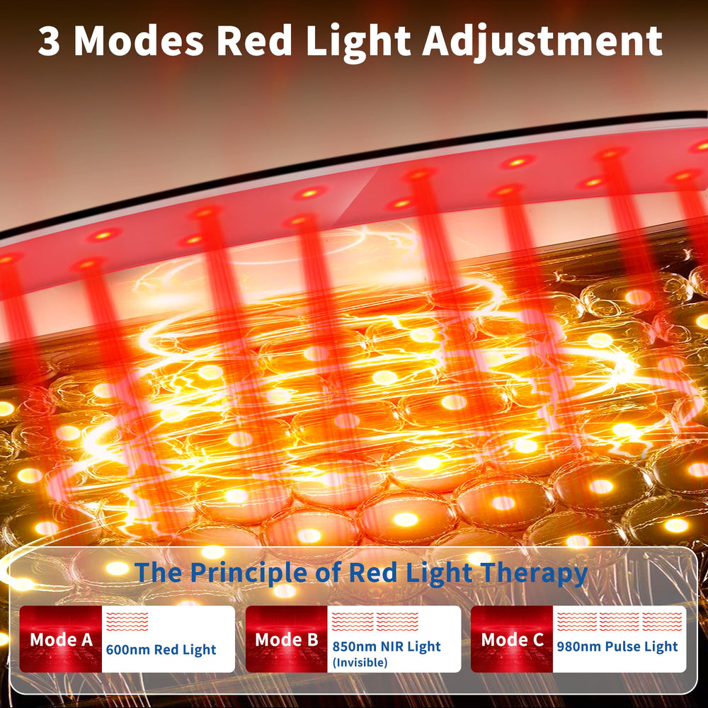 MIAOTONG red light therapy collar packaging highlighting safe, non-invasive cold laser therapy.