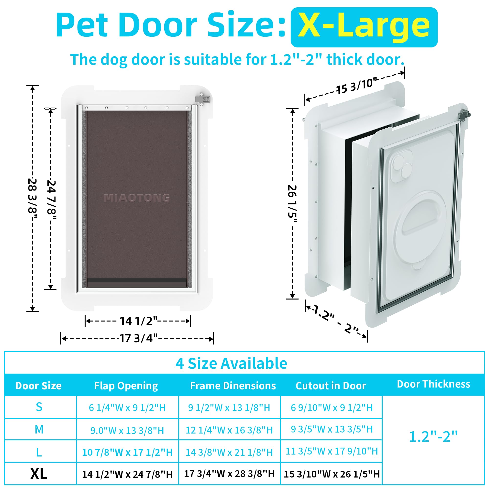 MIAOTONG-xl-dog-door-durable-metal-welding highlights rust resistance for long-lasting use.