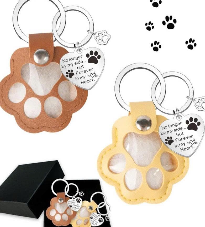 Miarita pet hair storage keychain paw-front keeps memories close