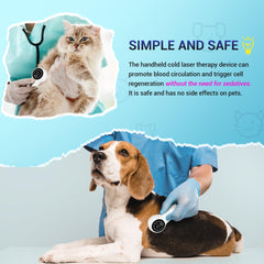 Mibest handheld laser device close-up for precise at-home pet treatment