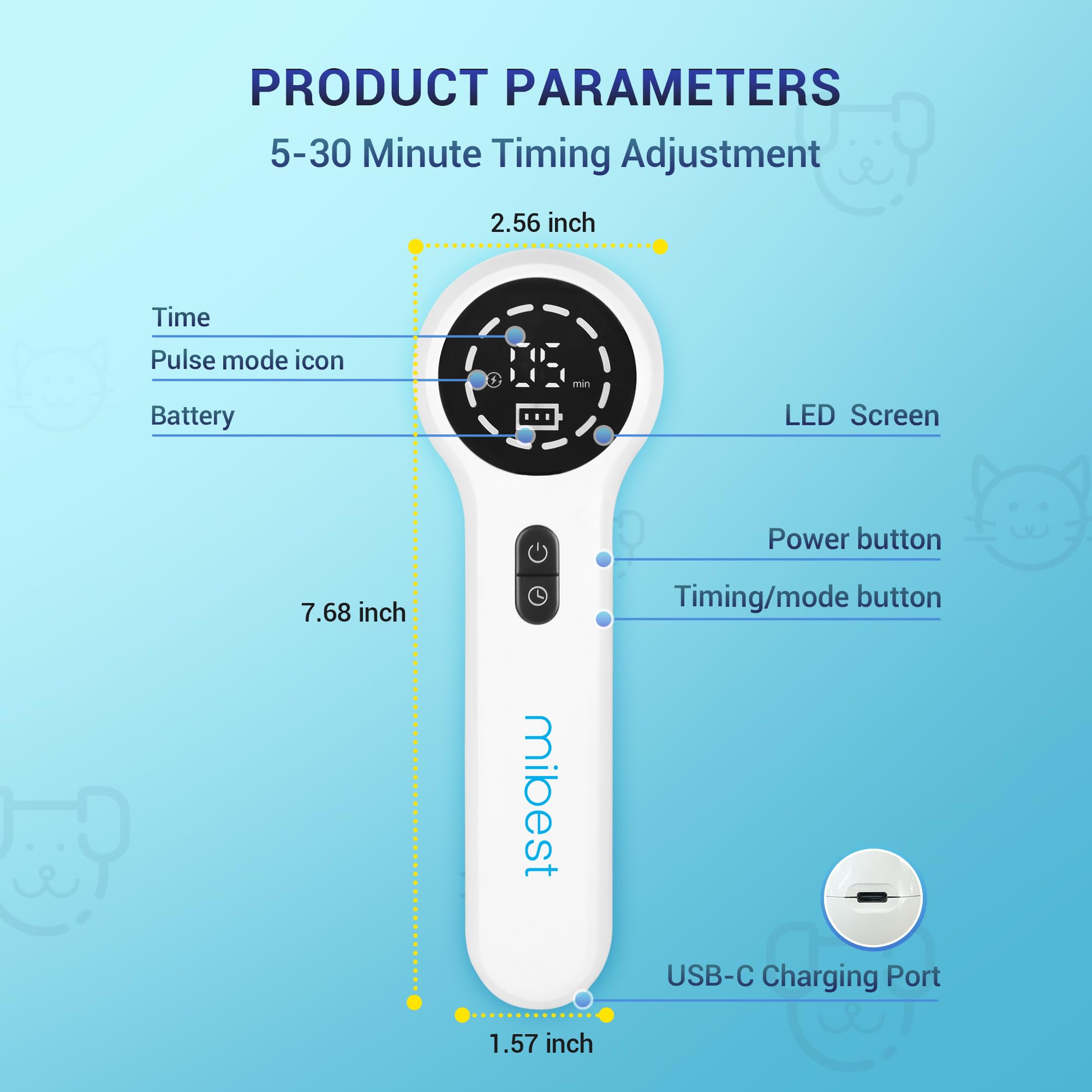 Mibest portable at-home laser device shown for easy care